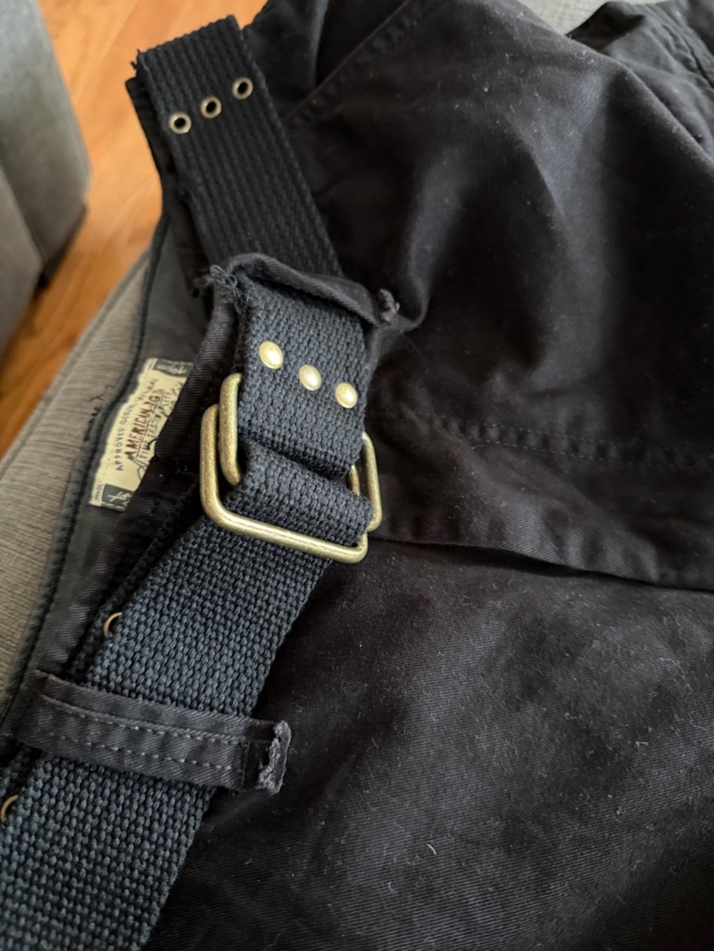 NWT Mens AMERICAN RAG Cargo Shorts Black Size 34 with Destructed Belt - Picture 12 of 13
